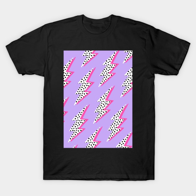 Purple Lightning Bolt print T-Shirt by ChimaineMary